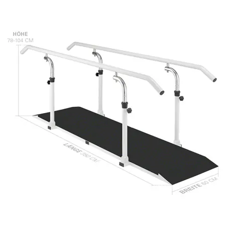Exclusive parallel bars, beam length 3.5 m made of metal