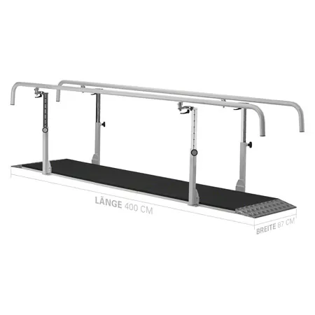 Parallel bars exclusive, extra deep, beam length 4 m made of metal