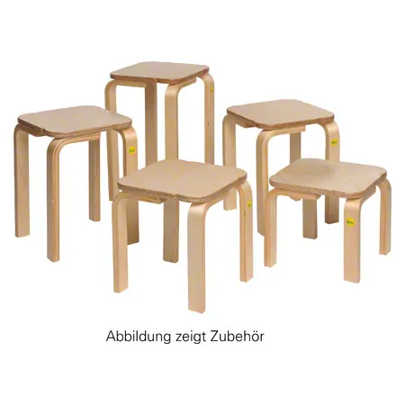 Stool 25 made of shaped wood, 27x27 cm, seat height 25 cm