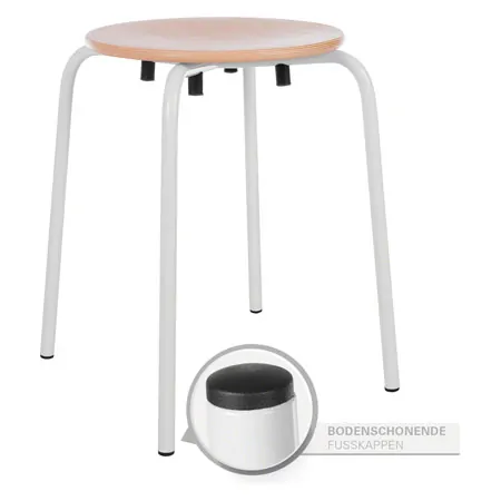 Gymnastics stool standard with wood seat,  35 cm
