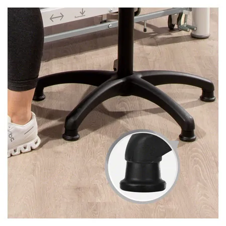 Standard swivel stool with wooden seat and glides