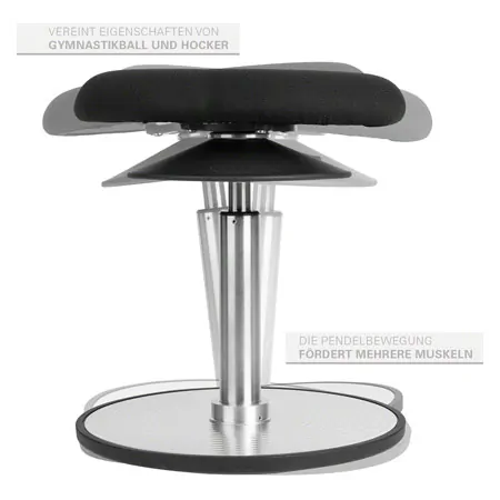 Ergo rocking stool maxi,  37 cm, black