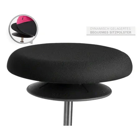 Ergo rocking stool maxi,  37 cm, black