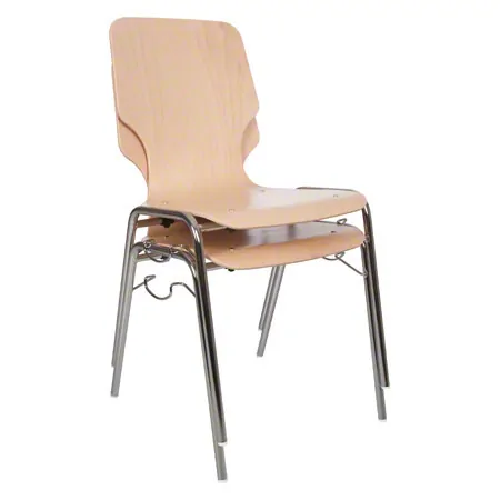 Stacking chair beech without padding