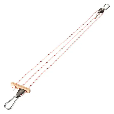 Pulley block with snap hook, 110-145 cm