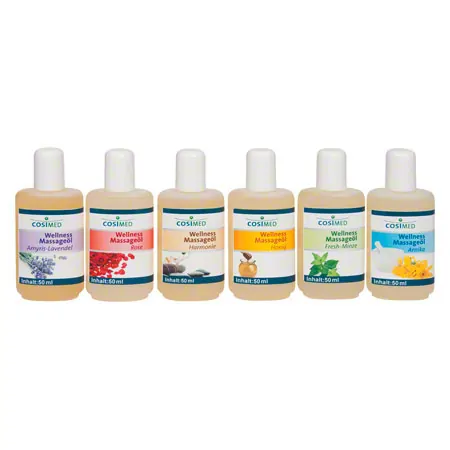 Test set wellness-massage oil, 6 bottles of 50 ml
