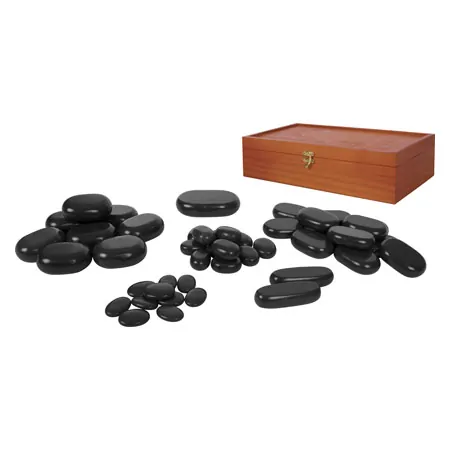 Hot Stone Set small incl. heating unit and 41 stones, 47-pcs.