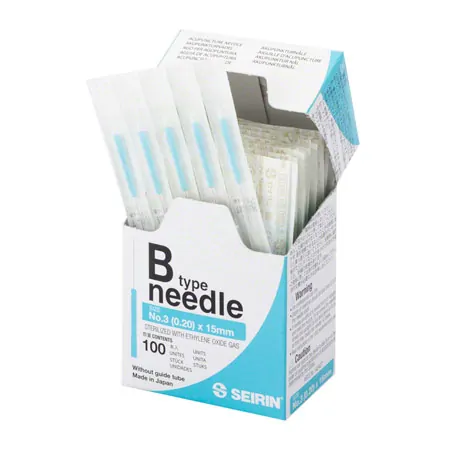 Acupuncture needles Seirin type B, blue, 0.20 x 15 mm, 100 pieces