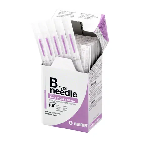 Acupuncture needles Seirin type B, violet, 0.25 x 40 mm, 100 pieces