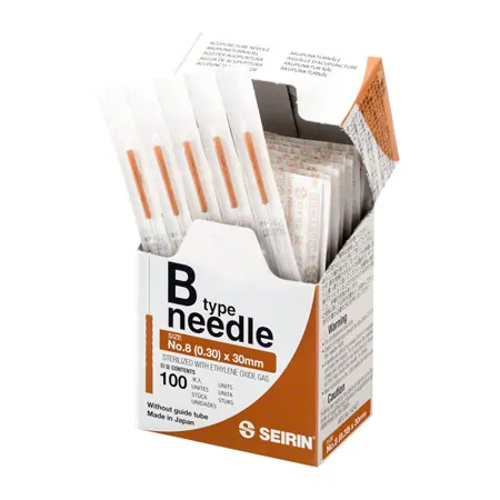 Acupuncture needles Seirin type B, brown, 0.30 x 30 mm, 100 pieces