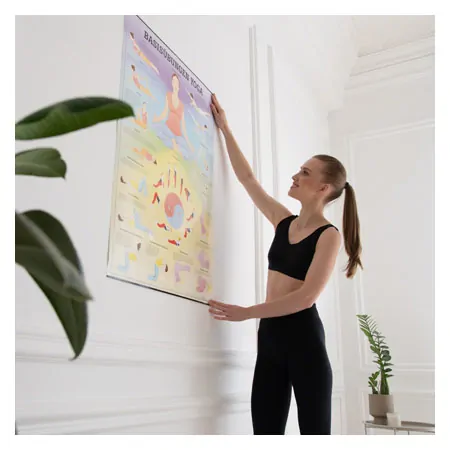 Wall chart - basic exercises yoga - , LxW 100x70 cm