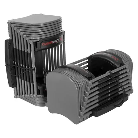 Power Block-Set 3pcs., Dumbbell Sport 50, 4,5-23kg pair + Folding Stand