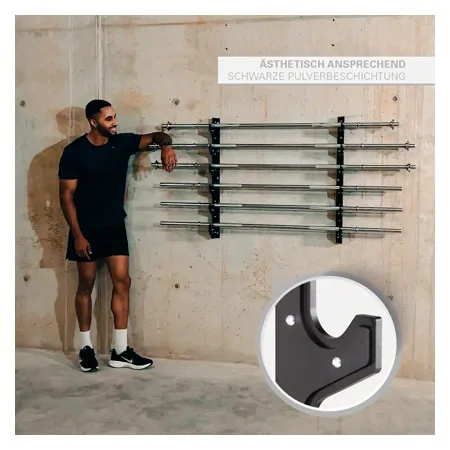 Sport-Tec barbell holder for wall mounting for 6 barbells