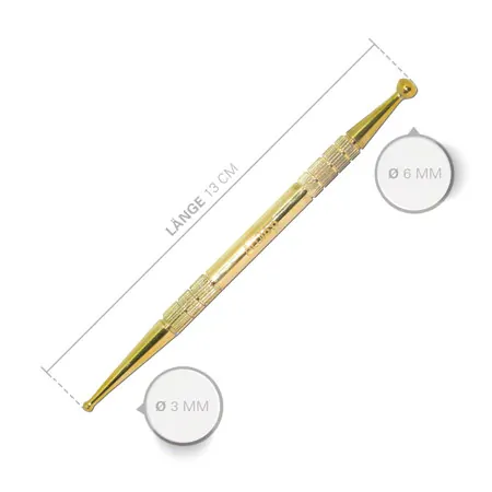 Brass acupressure pin, 13 cm,  3 / 6 mm