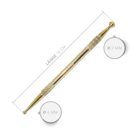 Brass acupressure pin, 15 cm,  4 / 7 mm
