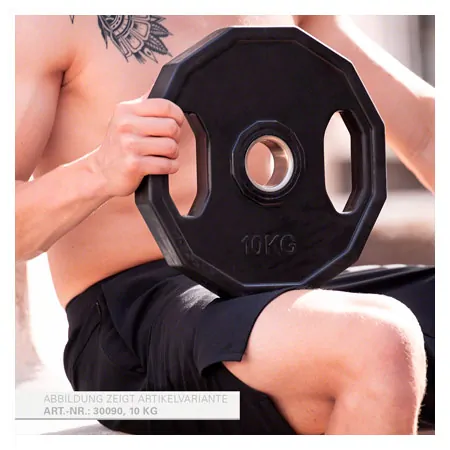 Olympia weight plate with rubber cover and handle,  5 cm, 5 kg, one piece