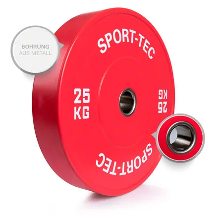 Weight plate Olympia Bumper Plate, 50 mm, 25 kg, red