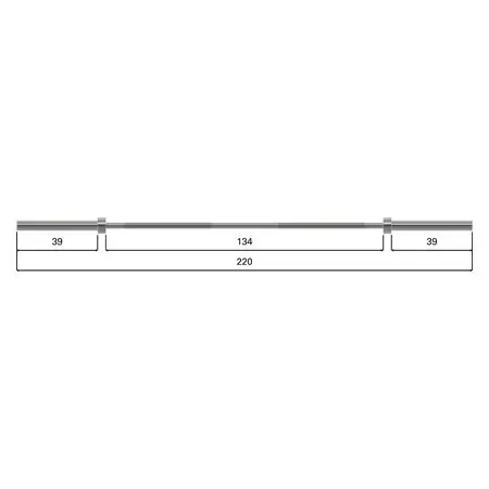 Olympic barbell bar chrome,  5 cm x 220 cm