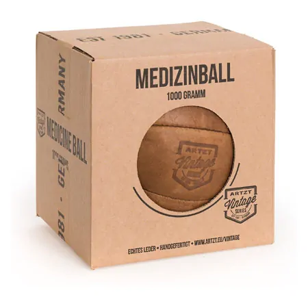 ARTZT Vintage Series leather medicine ball, 1 kg