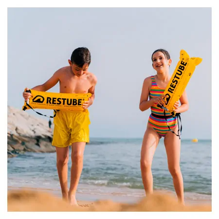 RESTUBE inflatable swimming and life buoy beach, incl. CO2 cartridge