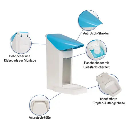 Disinfectant dispenser set Eurospender Safety plus, incl. 2x Sterillium 500 ml
