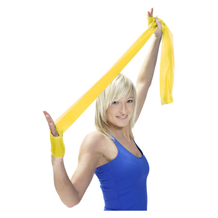 ARTZT vitality latex-free exercise band, 2.5 x 8 cm, lightweight, yellow