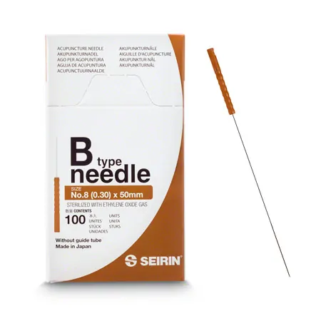 Acupuncture needles Seirin type B, brown, 0.30 x 50 mm, 100 pieces