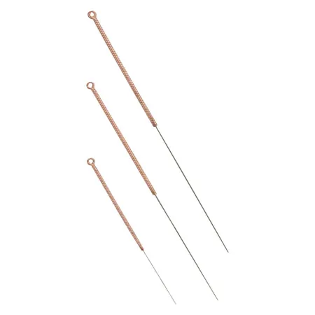 Acupuncture needles with copper spiral handle, 0.20x15 mm