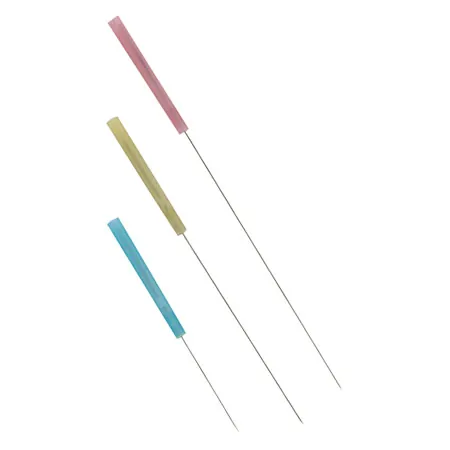 Acupuncture needles with plastic handle, 0.20x15 mm, 100 pieces