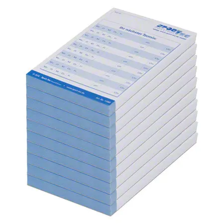 Appointment slip block, 10 blocks of 75 sheets (750 sheets), DIN A7
