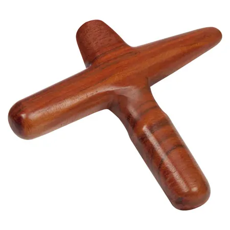 Asian wellness-massage cross made of wood, one-piece incl. examples of use