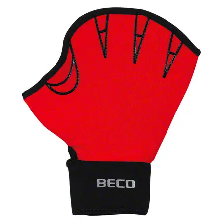 BECO neoprene gloves with finger hole, size M, one pair, red