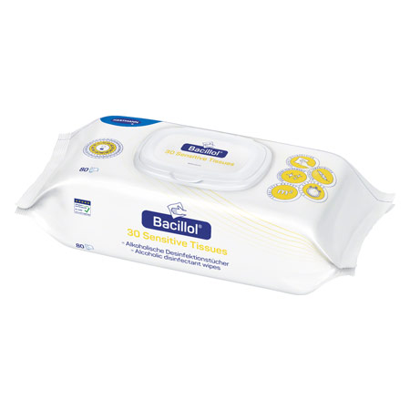 Bacillol 30 Sensitive Tissues surface disinfection wipes, 80 pcs.