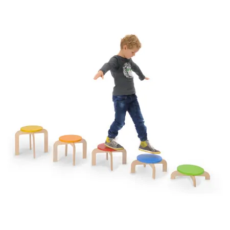 Balance stairs, colourful, 5-piece, height 10-30 cm