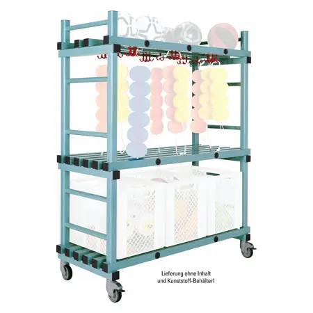 Combined plastic material cart 3 shelves, mobile