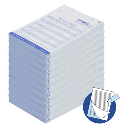Copy of appointment slip, 10 blocks of 75 sets (1500 sheets), DIN A7