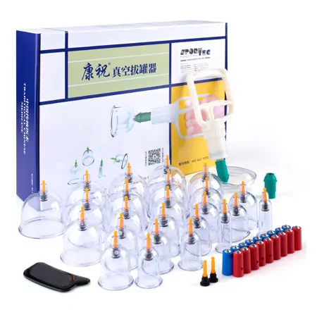 Cupping glass-set with vacuum pump, 27-piece