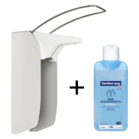 Disinfectant dispenser set Euro dispenser 1 with arm lever, incl. 2x Sterillium Pure 500ml