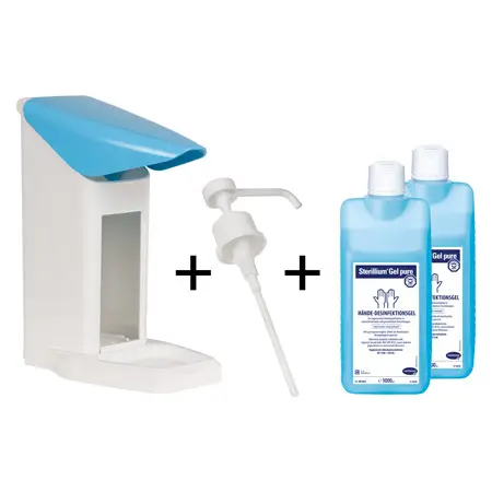 Disinfectant dispenser set Eurospender Safety plus, incl. 2x Sterillium Gel pure, 1 l