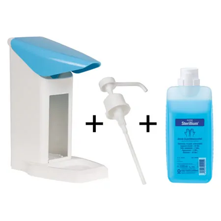 Disinfectant dispenser set, Safety Plus incl. pump +1 L Sterillium, 3 pcs.