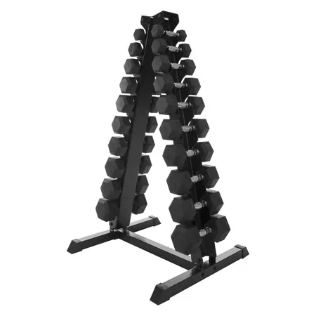 Dumbbell Stand Set with 10 pairs of dumbbells, 1-10 kg, LxWxH 74x62x128 cm