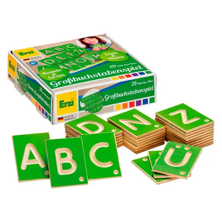 Educational game wooden capital letters, 29 pcs.