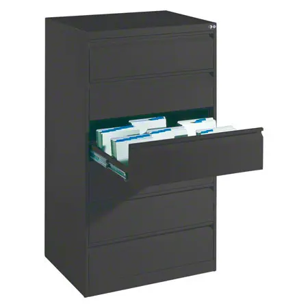 Filing cabinet with 6 drawers, light gray, with three lanes