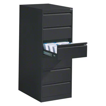 Filing cabinet with 6 drawers, light gray, with two lanes
