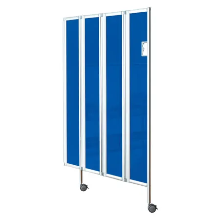 Flexible folding wall, 4-leaf, HxB 165x120 cm, blue