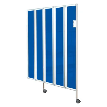 Folding wall flexible 5-bladed, HxW 165x150 cm, blue