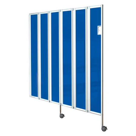 Folding wall flexibl,e 6-bladed, HxW 165x180 cm, blue
