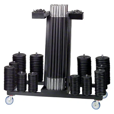 Get-Fit barbell car with 20 barbell sets