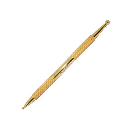 Gold-plated acupressure pen, 13 cm,  2.5 / 4.5 mm