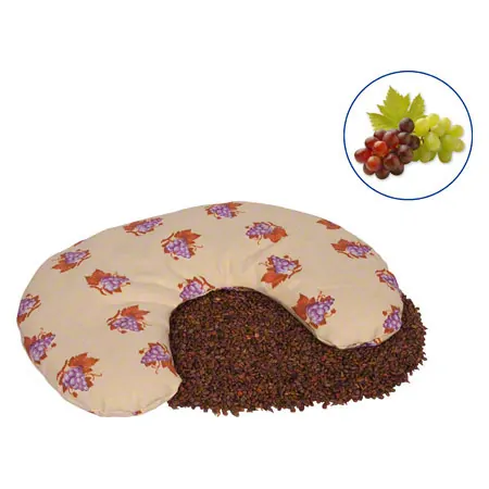 Grape seed neck cushion with cotton cover, 30x30 cm